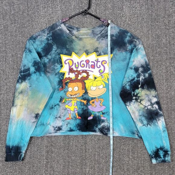 Nickelodeon Rugrats T-Shirt Womens 2XL Blue Reckless Duo BFF Long Sleeve Crop - Picture 4 of 12
